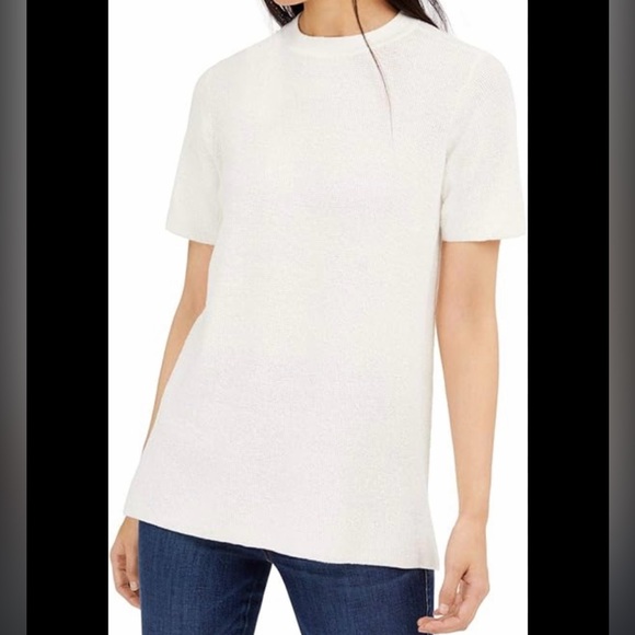 Eileen Fisher Organic Linen Blend Tunic Knit Top Size L - Picture 3 of 10